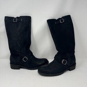 L.L. Bean Deerfield Rustic women's boots 7.5 tall leather riding black buckle